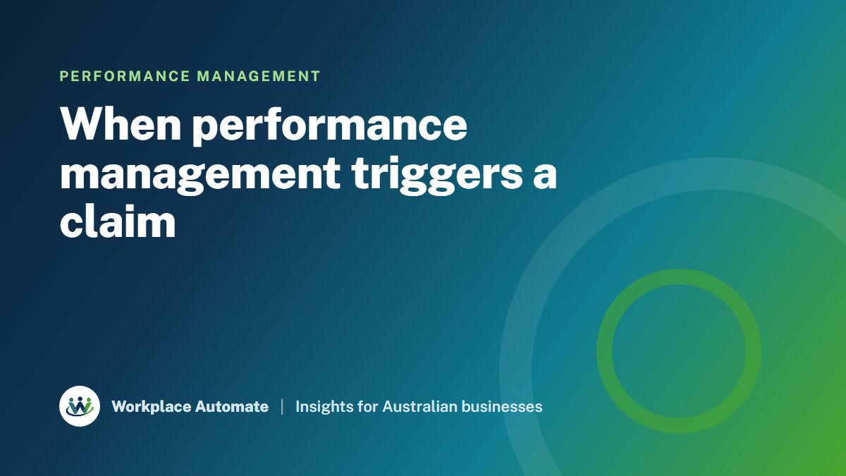 When performance management triggers a claim